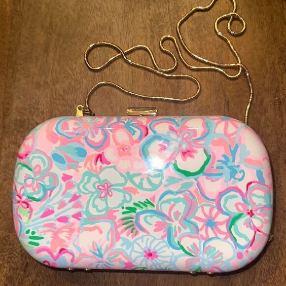 🔥Lilly Pulitzer Lidia Minaudiere clutch crossbody in Resort White Love Pattern - Picture 8 of 11